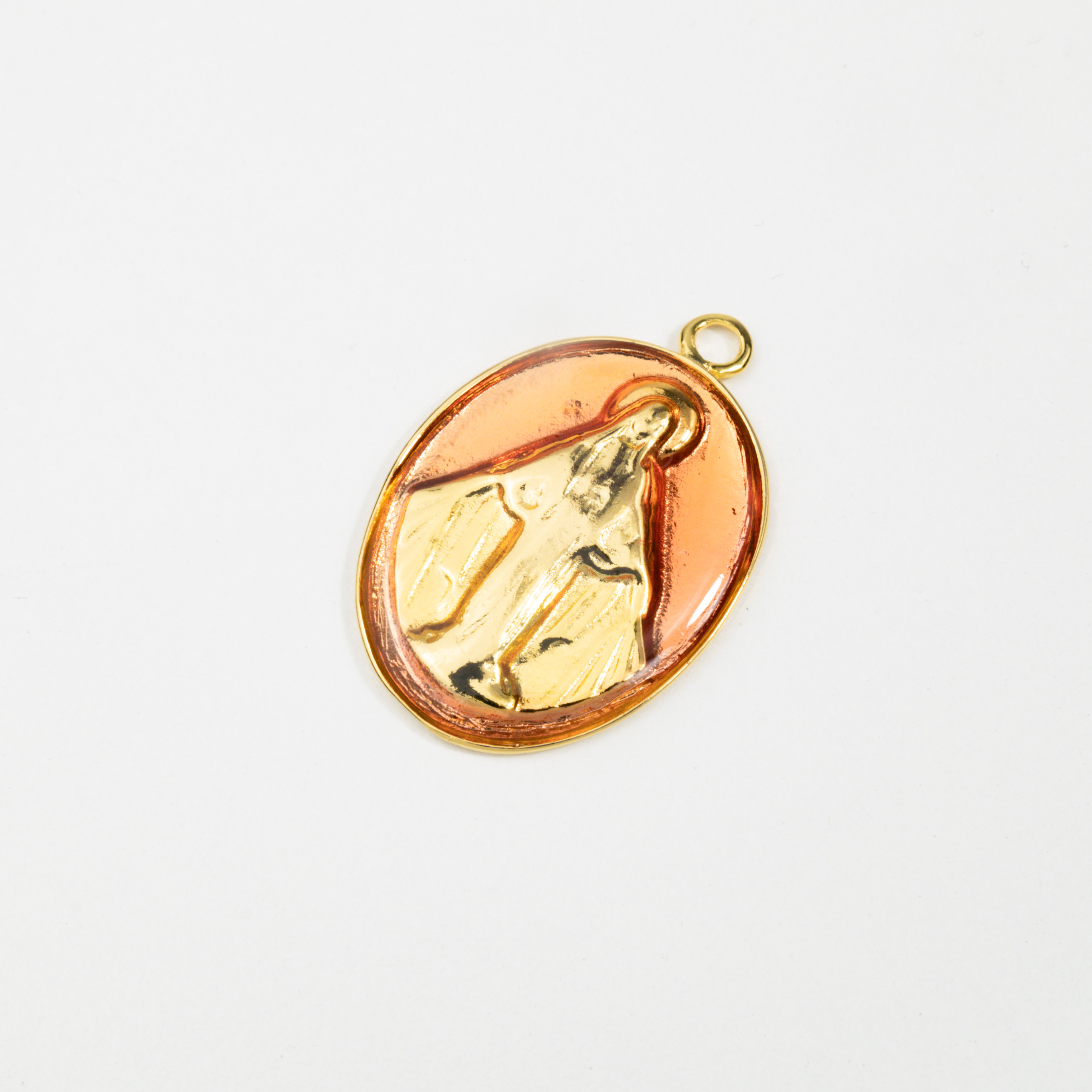 19020 Large Red Virgin Milagrosa Pendant 